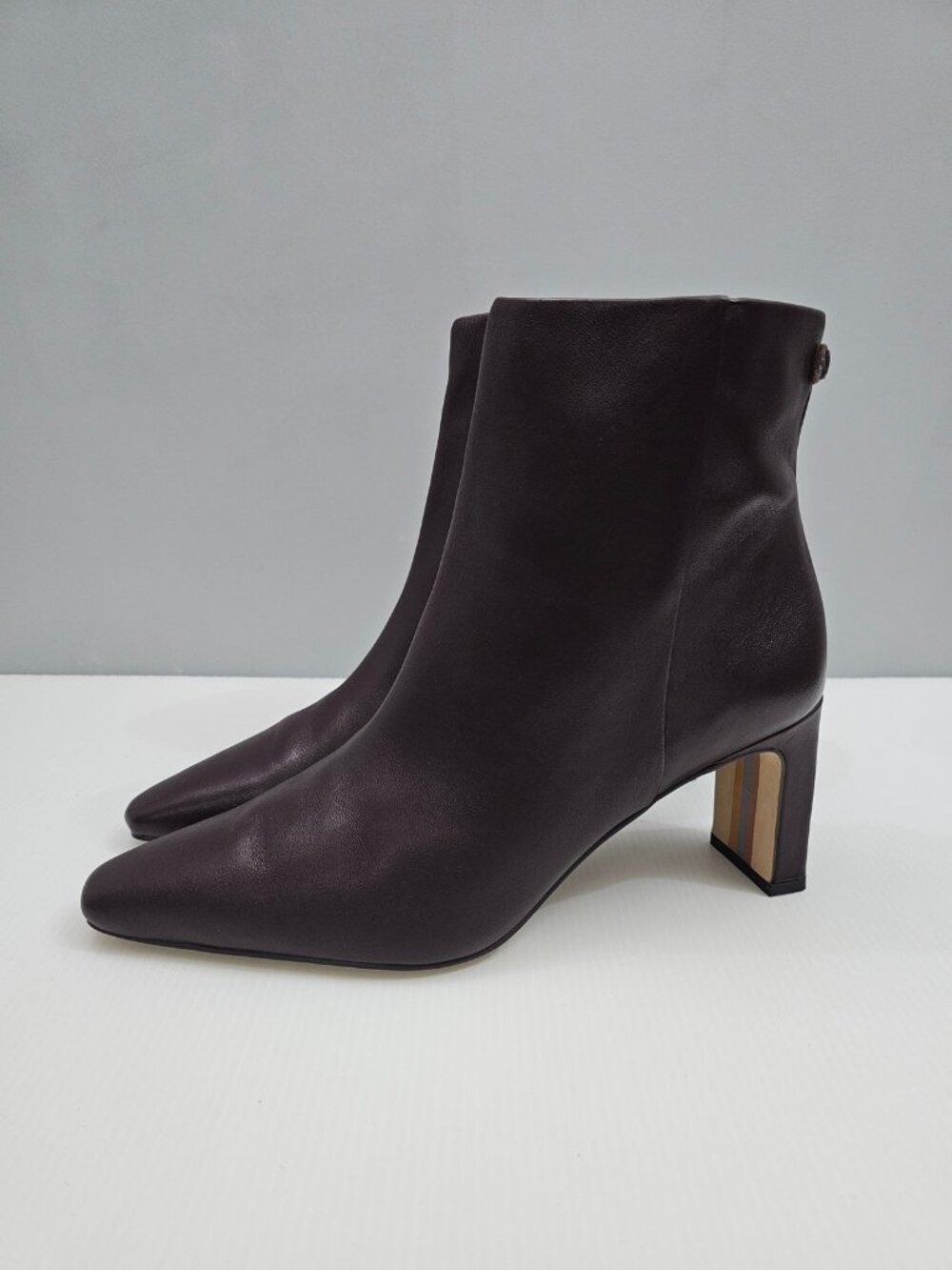 Sam Edelman Saige Ankle Bootie Womens 9 Spice Pecan Brown Leather Block Heel